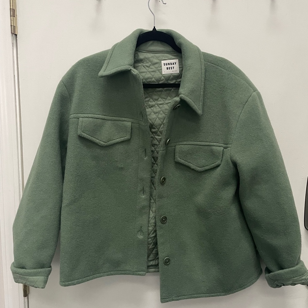 Sunday Best Sage Frost Sky Shirt Jacket NWT